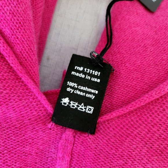 +Beryll Cashmere Serape Cape Shawl Wrap Open Front Poncho Ruana Raspberry OS - Picture 10 of 11